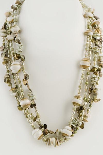 Shell and Pearl 4-Strand Necklace